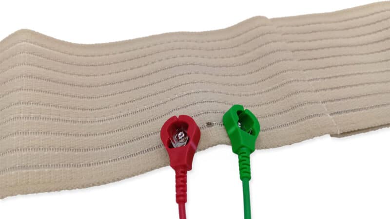 ディスポ電極、皿電極、電極固定、固定方法、医療用サポーター、筋電図