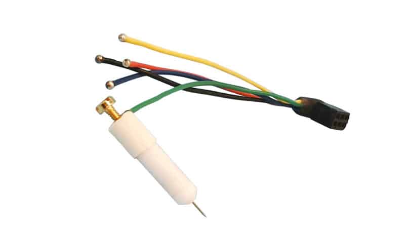 マニピュレーター付き微小電極と銀ボール電極